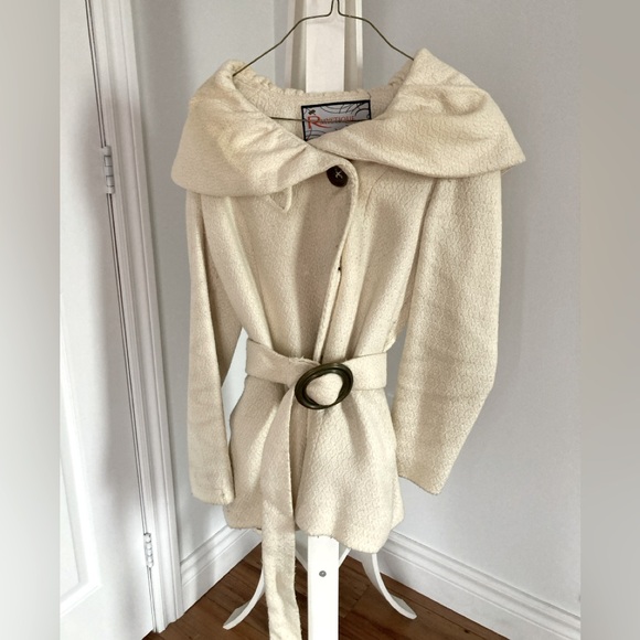 Fancy wool cream coat - Small - Picture 1 of 5